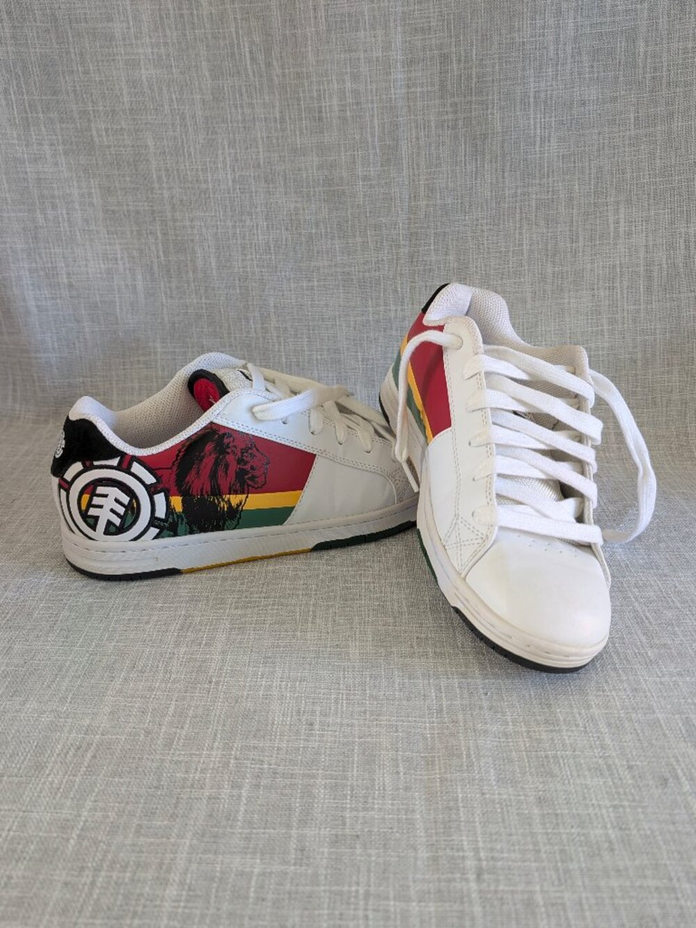 RARE Element Y2K Skate Shoes Rasta Lion of Judah Skateboarding Sneakers Reggae